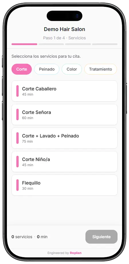 Replan public booking flow on mobile